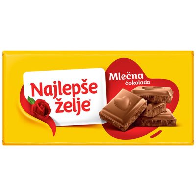 ČOKOLADA MLEČNA NAJLEPŠE ŽELJE 200G