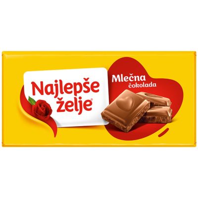 ČOKOLADA MLEČNA NAJLEPŠE ŽELJE 90G