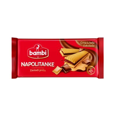 NAPOLITANKE BELA&CRNA ČOKOLADA BAMBI 185G