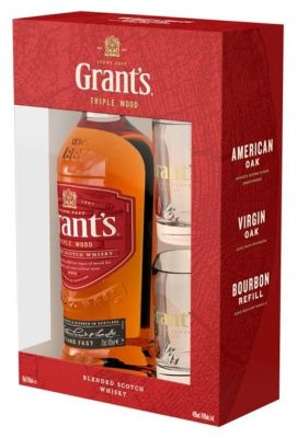 Whisky Grants 0,7 l Gift Box+2 Case