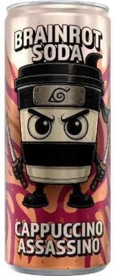 Brainrot Soda, gazirano piće malina-šećerna vuna, Cappuccino Assassino, 250ml