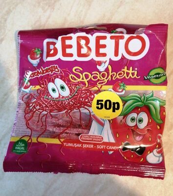 BOMBONE BEBETO SPAGHETTI STRAWBERRY 80gr