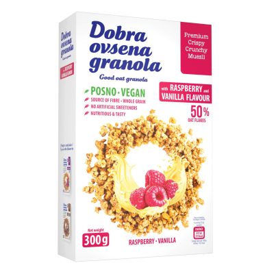 GRANOLA OVSENA MALINA&VANILA DOBRA 300G