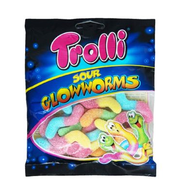 Bombone Sour Glowworms 100 g Trolli