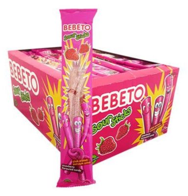 Gumene bombone BEBETO sour sticks jagoda 30g 24