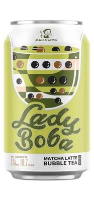 Lady Boba, zeleni čaj, matcha latte bubble tea, 315ml
