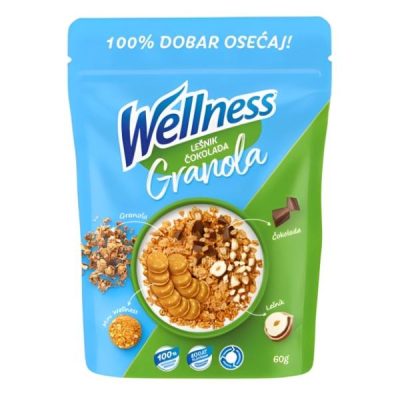 WELLNESS GRANOLA LEŠNIK I ČOKOLADA 60 G