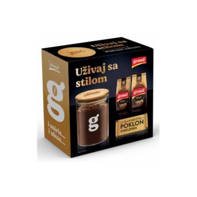 KAFA GRAND GOLD 2X200G+STAKLENA POSUDA