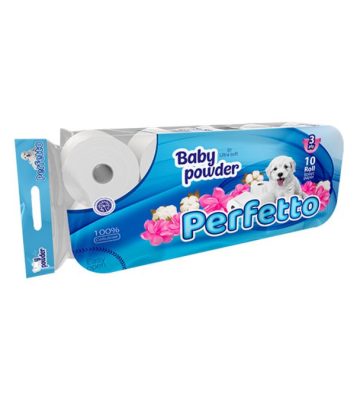 Toalet papir 10/1 3sl Baby puder PERFETTO 8