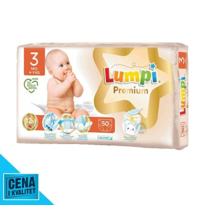 PELENE PREM MIDI 3 4-9KG 50/1 LUMPI