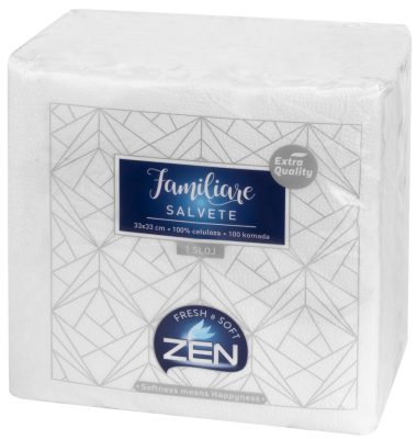 Zen familare salvete 100/1 bela 1 sl 33*33