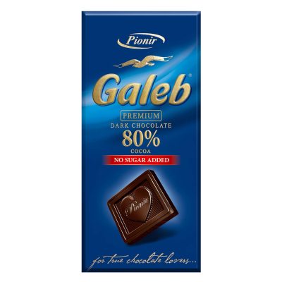 ČOKOLADA CRNA KAKAO 80% BEZ ŠEĆERA GALEB 100G