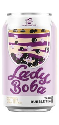 Lady Boba, zeleni čaj, taro bubble tea, 315ml