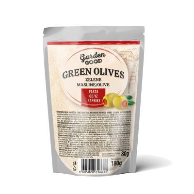 MASLINE ZELENE PAPRIKA 180G GARDEN