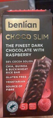 BAR BEZ GLUTENA CHOCO SLIM MALINA 56% BENLIAN 80G
