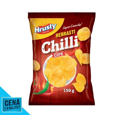 ČIPS ČILI PAPRIKA REBRAS150G HRUSTY