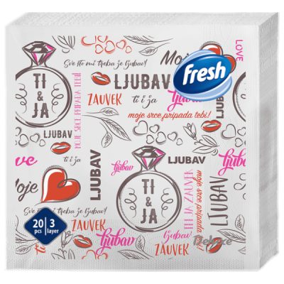 Salvete Dekor Ljubav 3Sl 20/1 Fresh