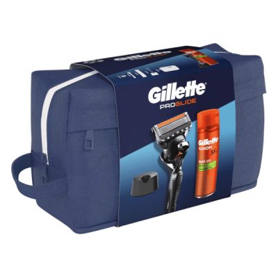 Set Gillette Fusion 1Up +gel 200 ml + Stand