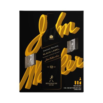 JOHNNIE WALKER BLACK 0.7L+2 CASE