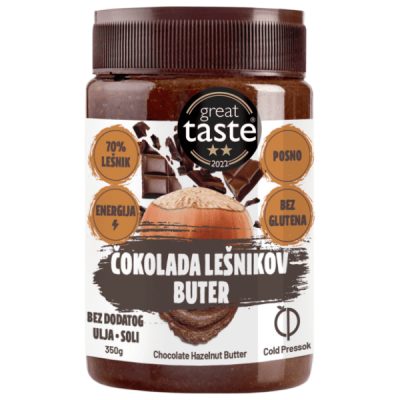 Cold pressok čokolada lešnik buter 350g
