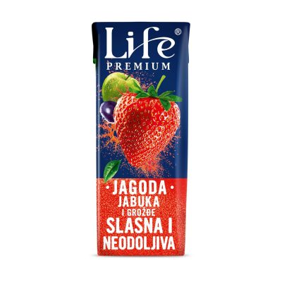 VOĆNI SOK LIFE JAGODA JABUKA I GROŽĐE 0,2L BRIK