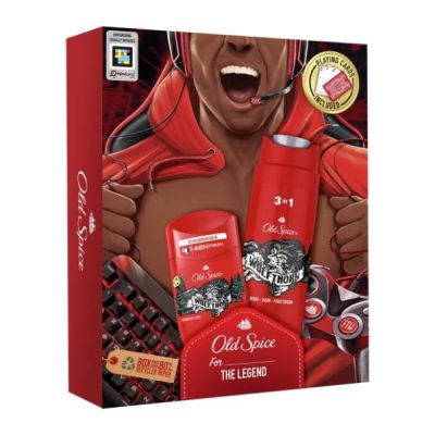 SET M OLD SPICE XMAS WOLFT+CARDS