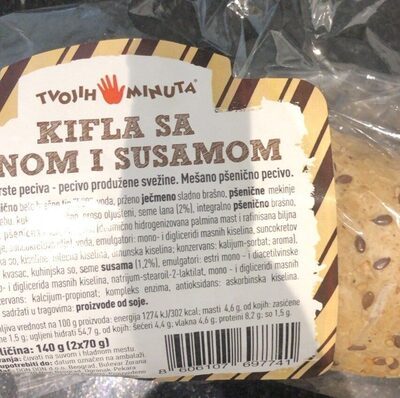 KIFLA SA LANOM I SUSAMOM TVOJIH 5 MINUTA 2X70G