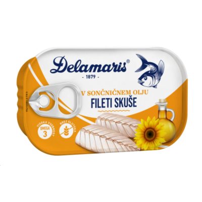 SKUŠA FILETI U BILJNOM ULJU DELAMARIS 125G