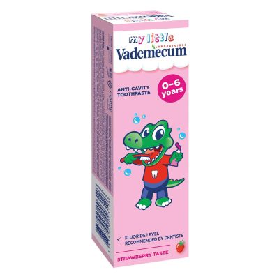 Pasta za zube decija VADEMECUM 50ml STRAWBERRY junior pi 0-6