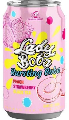 Madam Hong, osvežavajuće bezalkoholno piće sa ukusom jagode, Bubble Tea, 320ml