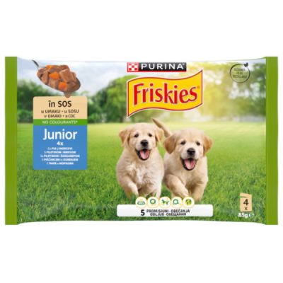 HRANA ZA PSE PRELIV JUNIOR PILETINA FRISKIES 4X85G