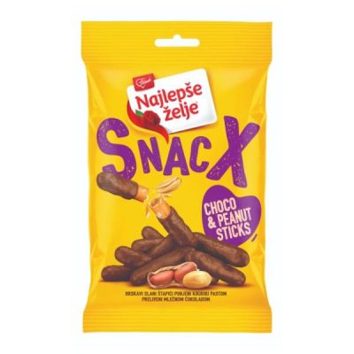 ČOKOLADA MLEČNA SNACX ŠTAP. SA KIKIR.NAJ.ŽELJE 80G