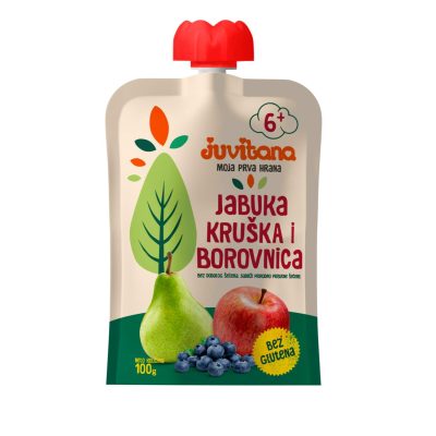 KAŠICA JABUKA+KRUŠKA+BOROVNICA JUVITANA 100G