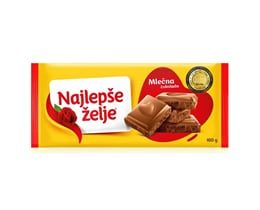 ČOKOLADA MLEČNA NAJLEPŠE ŽELJE 160G