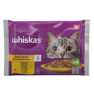HRANA ZA MAČKE IZBOR ŽIVINE SENIOR WHISKAS 4X85G