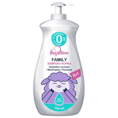 ŠAMPON I KUPKA BABY FAMILY 2U1 BECOLLINO 750ML