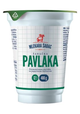Kisela Pavlaka 12% mm Šabačka Mlekara 400 g