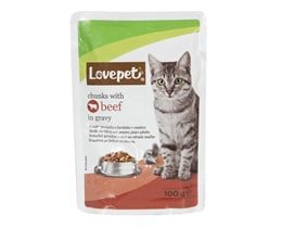 Porcija za macke govedina Love Pet 100g