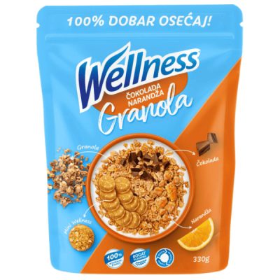 WELLNESS GRANOLA ČOKOLADA I NARANDŽA 330 G