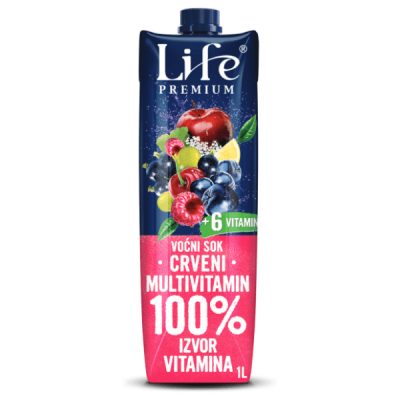 VOĆNI SOK LIFE CRVENI MULTIVITAMIN 1L BRIK