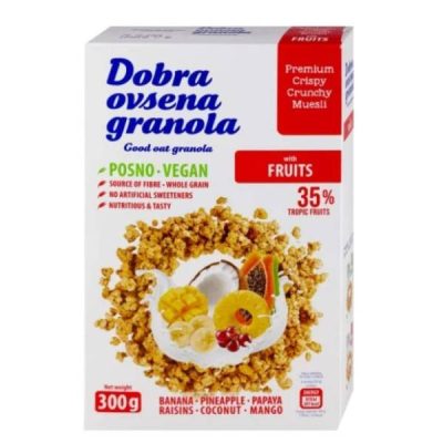 MUSLI DOBRA OVSENA GRANOLA VOĆE 300G