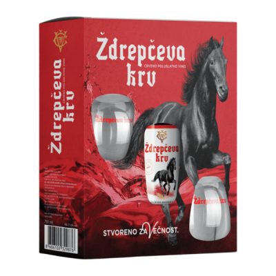 Vino Zdrepceva Krv 0750 + 2 case Coka