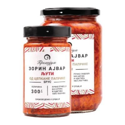 Ajvar od Cepkane Paprike Ljut Ručno Pravljen bez Aroma i Aditiva 300 g Zorin Ajvar