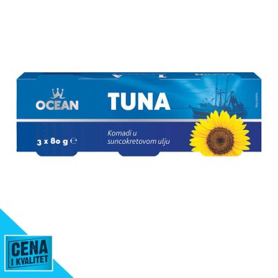TUNA KOMADI U SUNC ULJU 3X80G OCEAN
