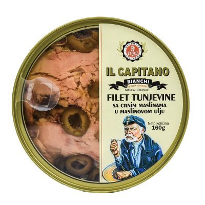 TUNA FILETI SA CRNIM MASLINAMA IL CAPITANO 160G