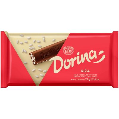 ČOKOLADA MLEČNA RIŽA DORINA 75G