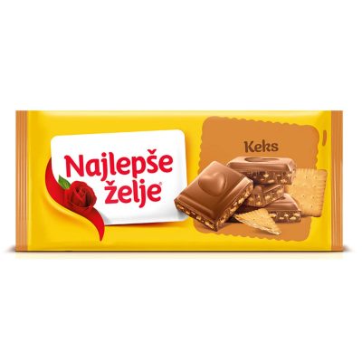 ČOKOLADA MLEČNA KEKS NAJLEPŠE ŽELJE 170G