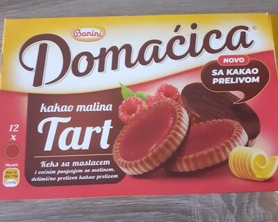 KEKS DOMACICA TART MALINA SA KAKAO PRELIVOM 245 GR