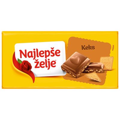 ČOKOLADA MLEČNA SA KEKSOM NAJLEPŠE ŽELJE 85G