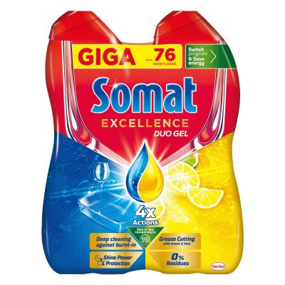 Somat EXCELL.5in1 Gel za sudomaš.2x684ml